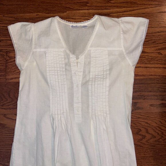 Lewis Frimel Cottagecore Pintuck Cap Sleeve Cotton Nightgown Size Small - Picture 4 of 14